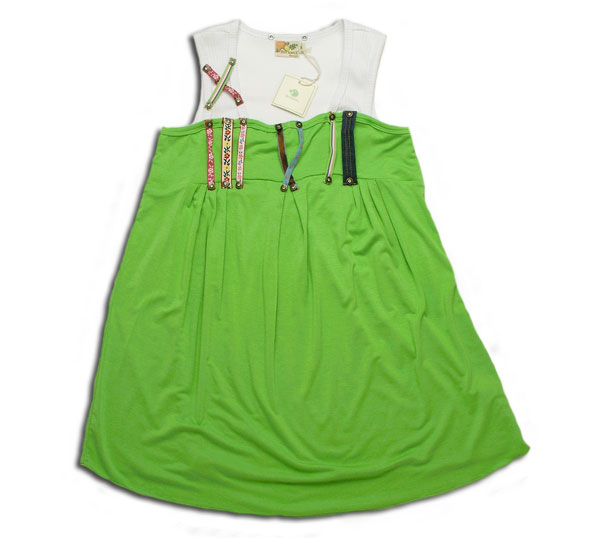 【子供服】虹の旅 ワンピース風ロングTシャツ(濠Me)グリーン 【子供服】虹の旅 ワンピース風ロングTシャツ(濠Me)グリーン