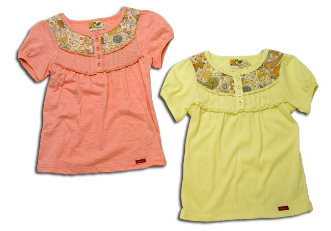 【子供服】ブラウス風ニット半袖Tシャツ(濠Du) 【子供服】ブラウス風ニット半袖Tシャツ(濠Du)
